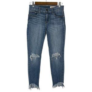 Pistola Audrey Distressed Frayed Hem Mid Rise Skinny Jeans Women’s Size 26